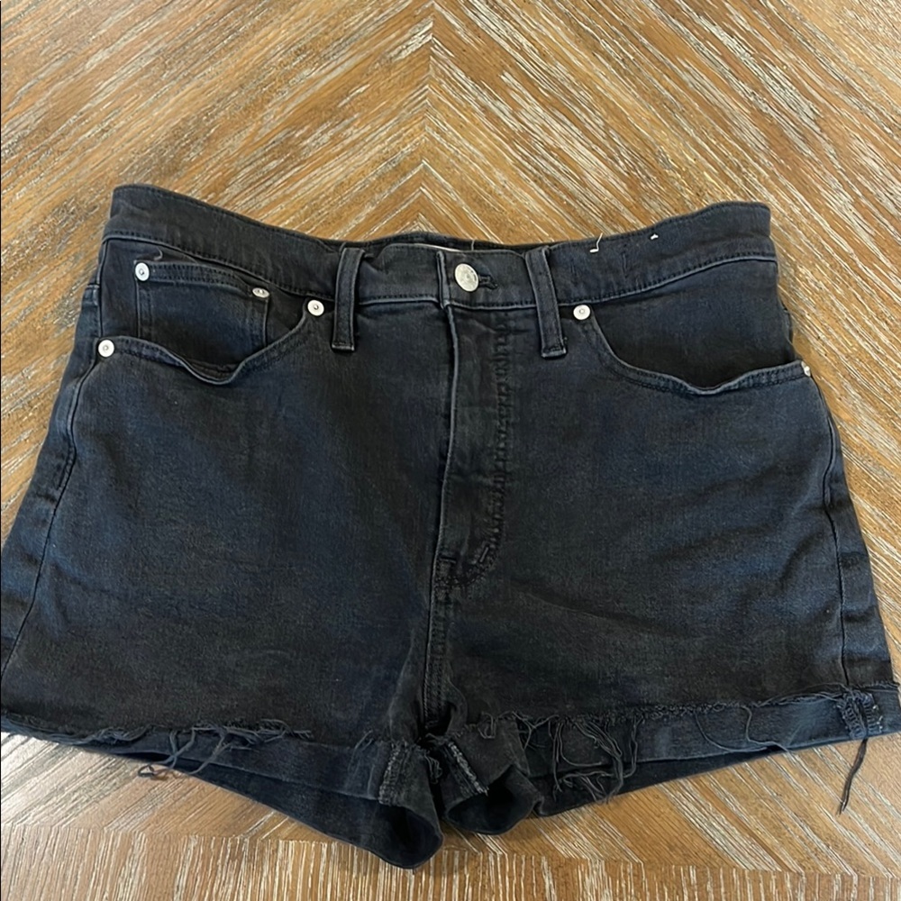 Madewell Black Jean Shorts High-Waisted Fitted